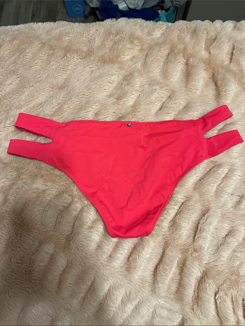 PINK Victorias Secret Women's Pink Double-Strap Bikini Bottom Large - Picture 3 of 5